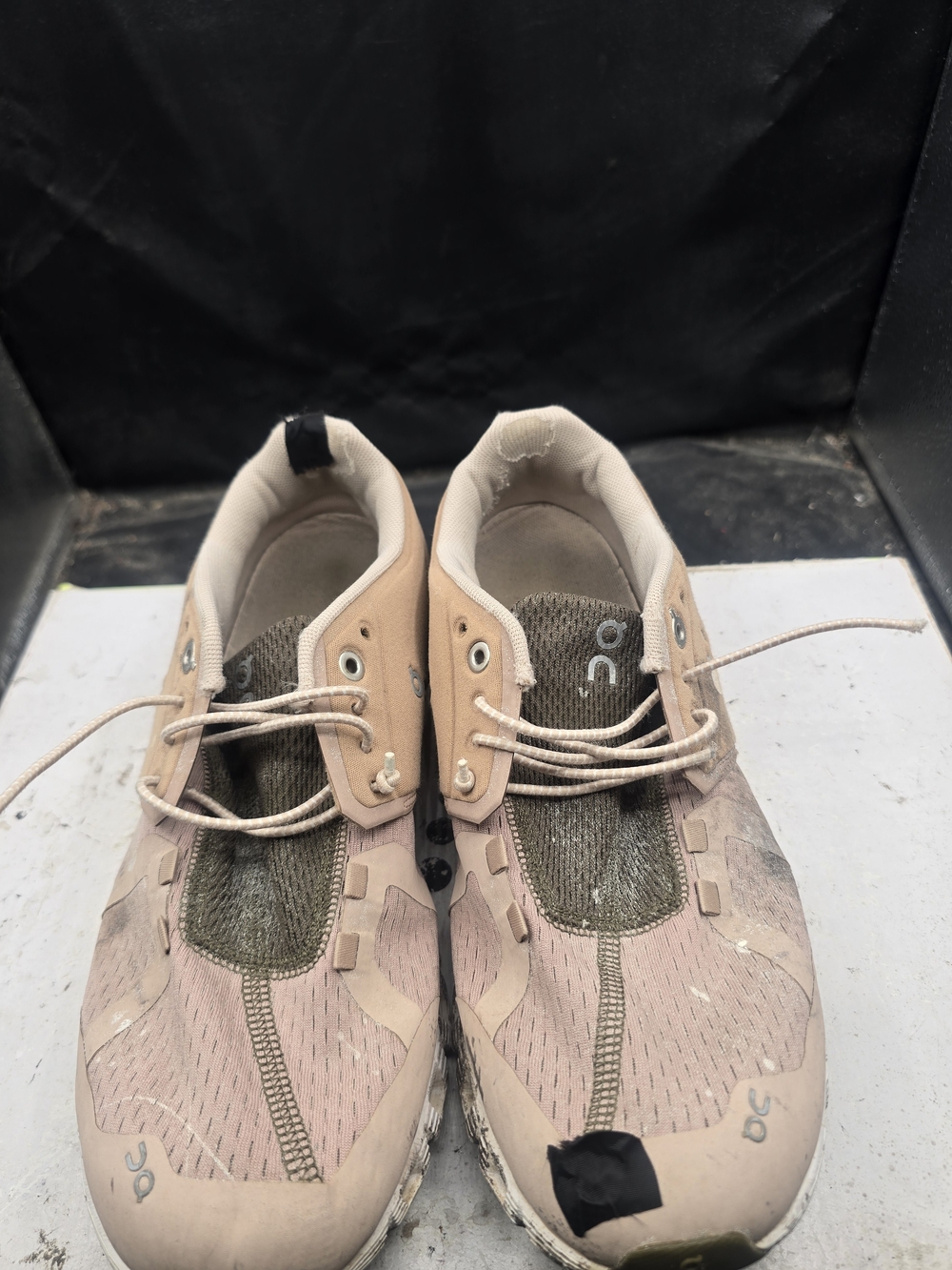 Women’s Blush Pink Sneakers with Olive Accent - Casual Comfort